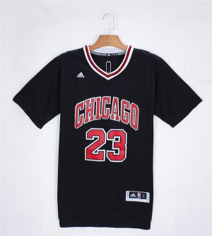 Maillot De Basket Chicago Bulls Michael Jordan 23 Manches CourtesTissus Sportif Fans Edition Noir